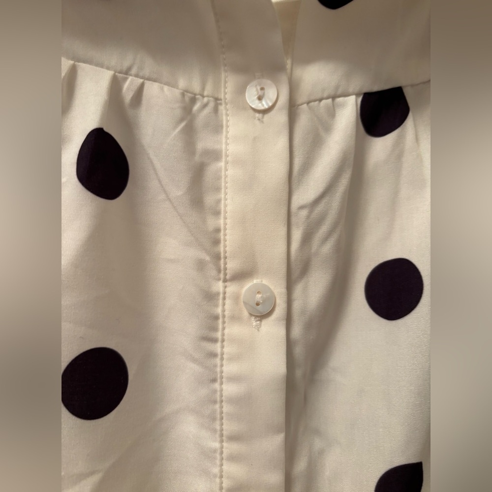 Women’s Elegant White and Black Polka Dot Mini Dress - Picture 4 of 7